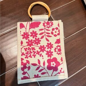 Floral Pink Canvas Tote Bag